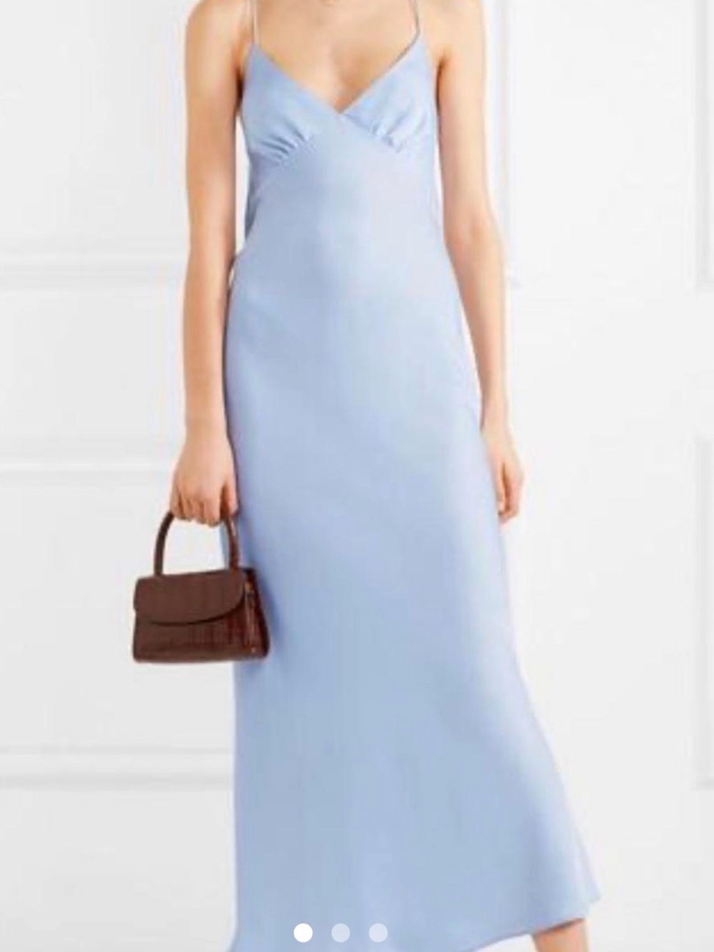 The Line by K Pale Blue Slip Maxi Dress with Spaghetti Straps